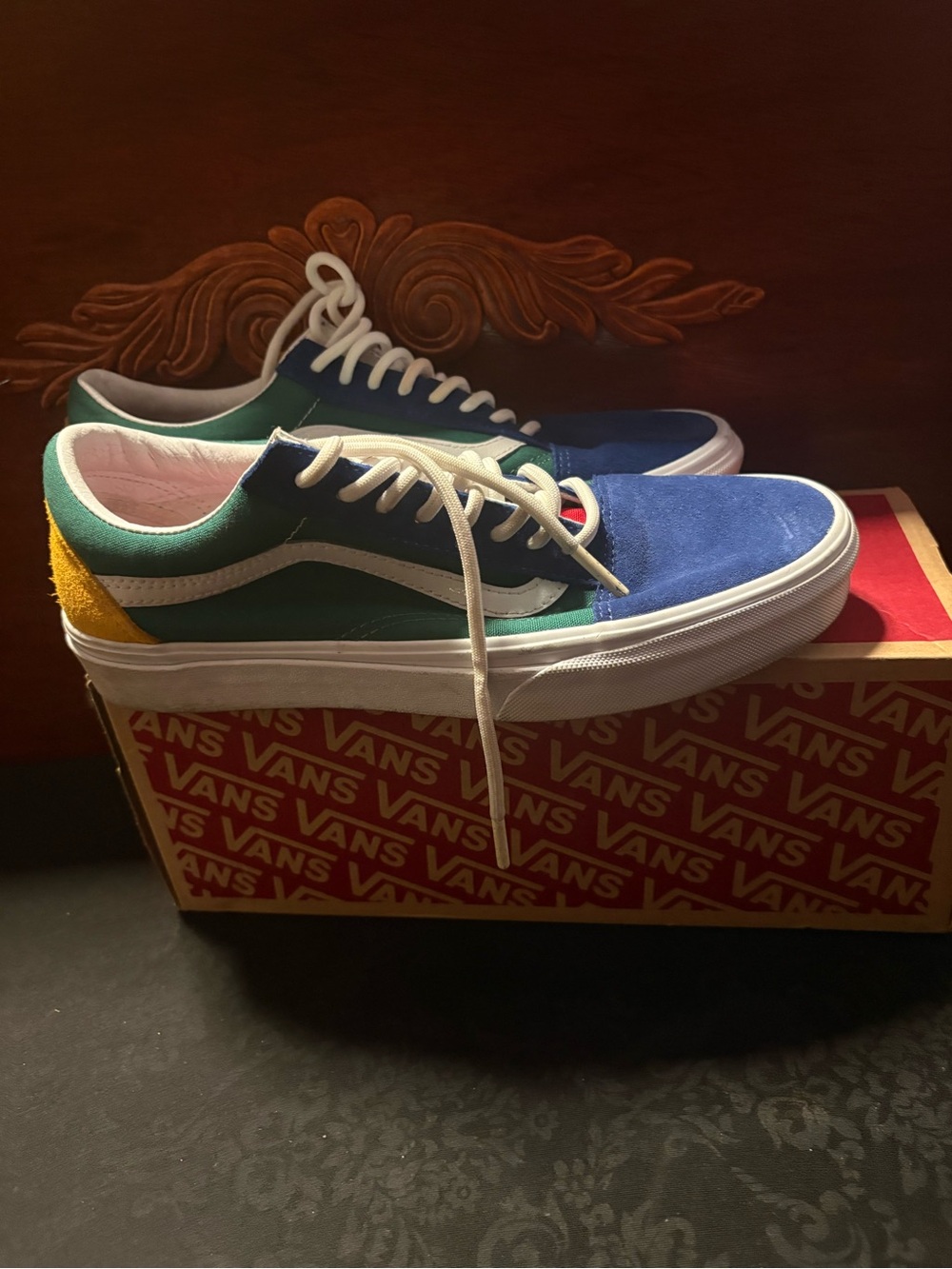 Vans Colorblock Low-Top Sneakers - Blue Green Yellow